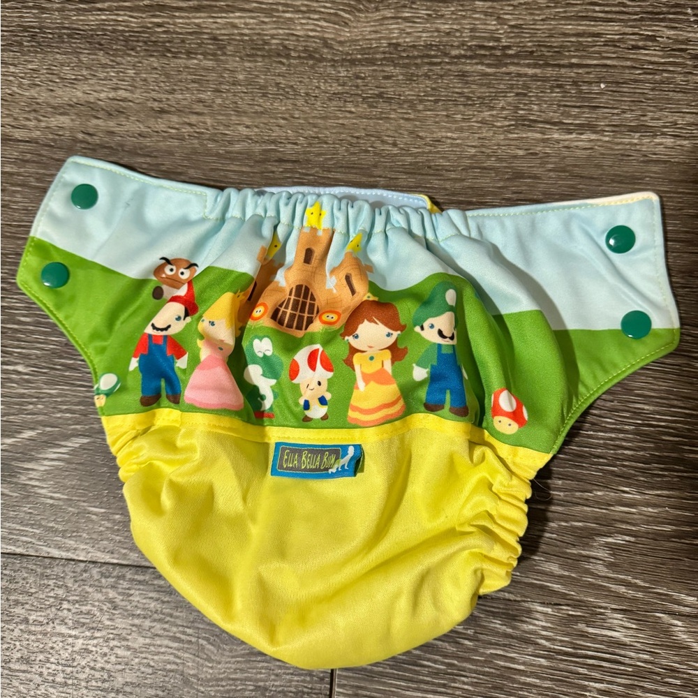 Ella Bella bum- super Mario cloth diaper cover